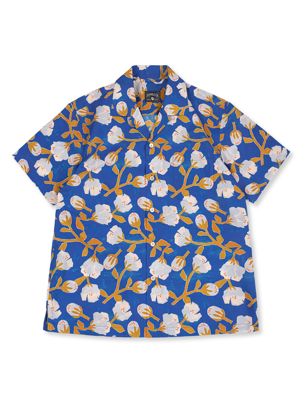 PLAME AUBE｜花柄ブルー アロハシャツ