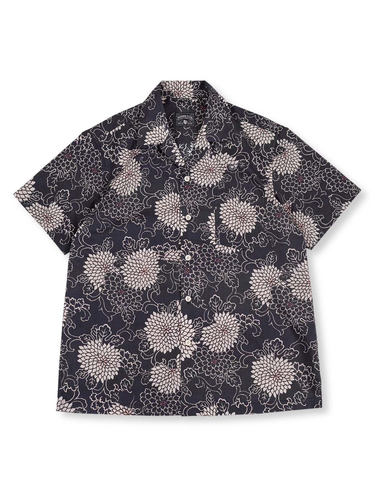 PLAME AUBE｜菊柄ブラックアロハシャツ