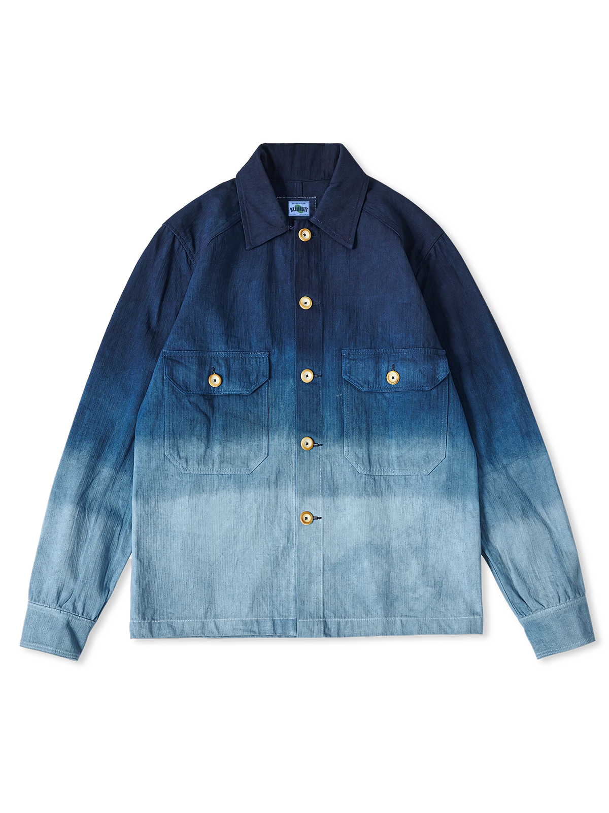 濃淡グラデーション　藍染めジャケット