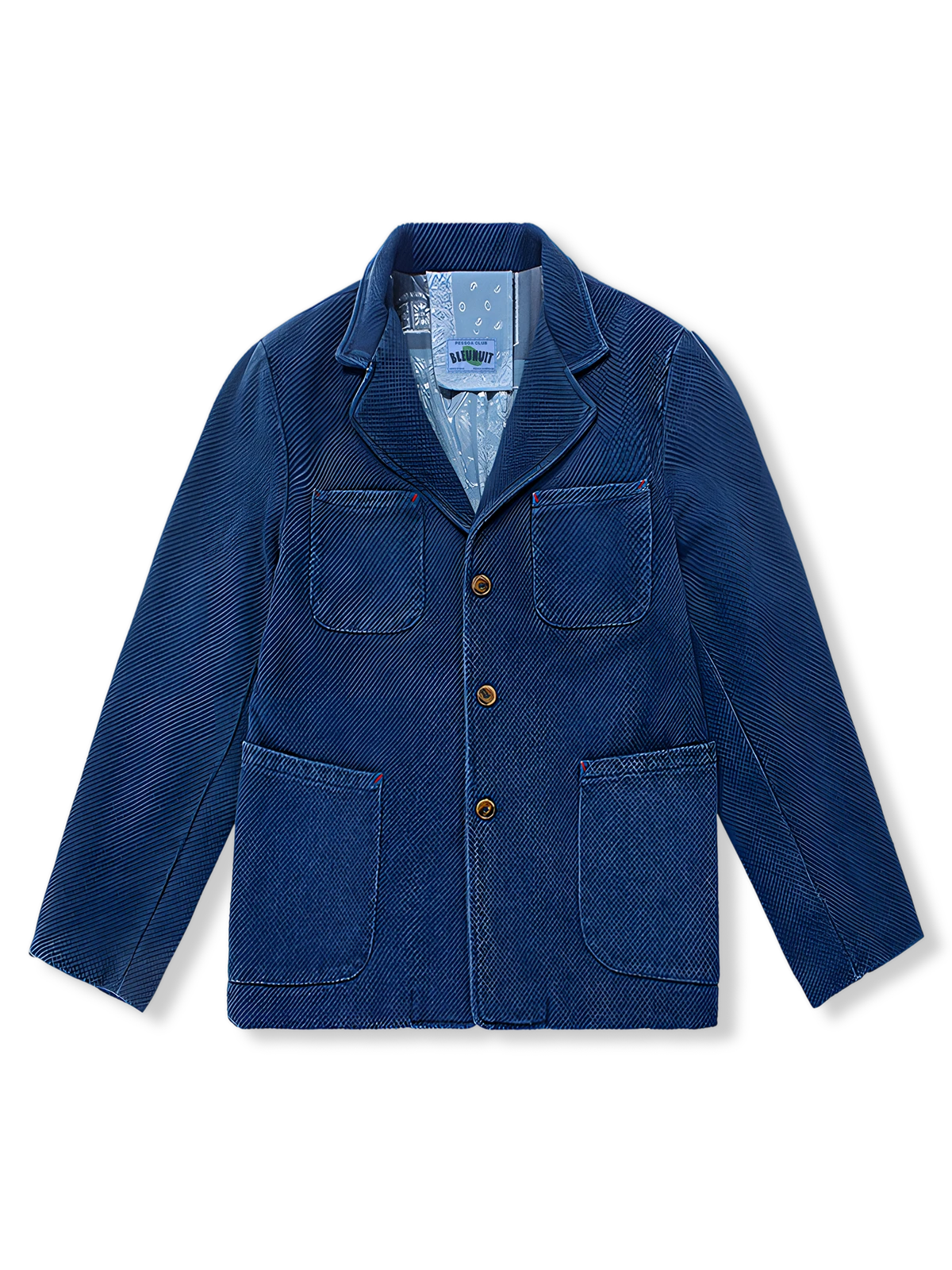 裏バンダナ柄　藍染フレンチワークジャケット