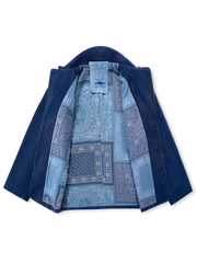 裏バンダナ柄　藍染フレンチワークジャケット