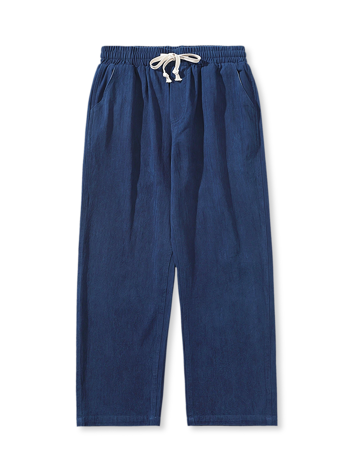 藍染めヘリンボーンツイルイージーパンツ