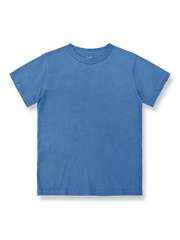 コーマインディゴ染めクルーネックショートスリーブTシャツ正面図
