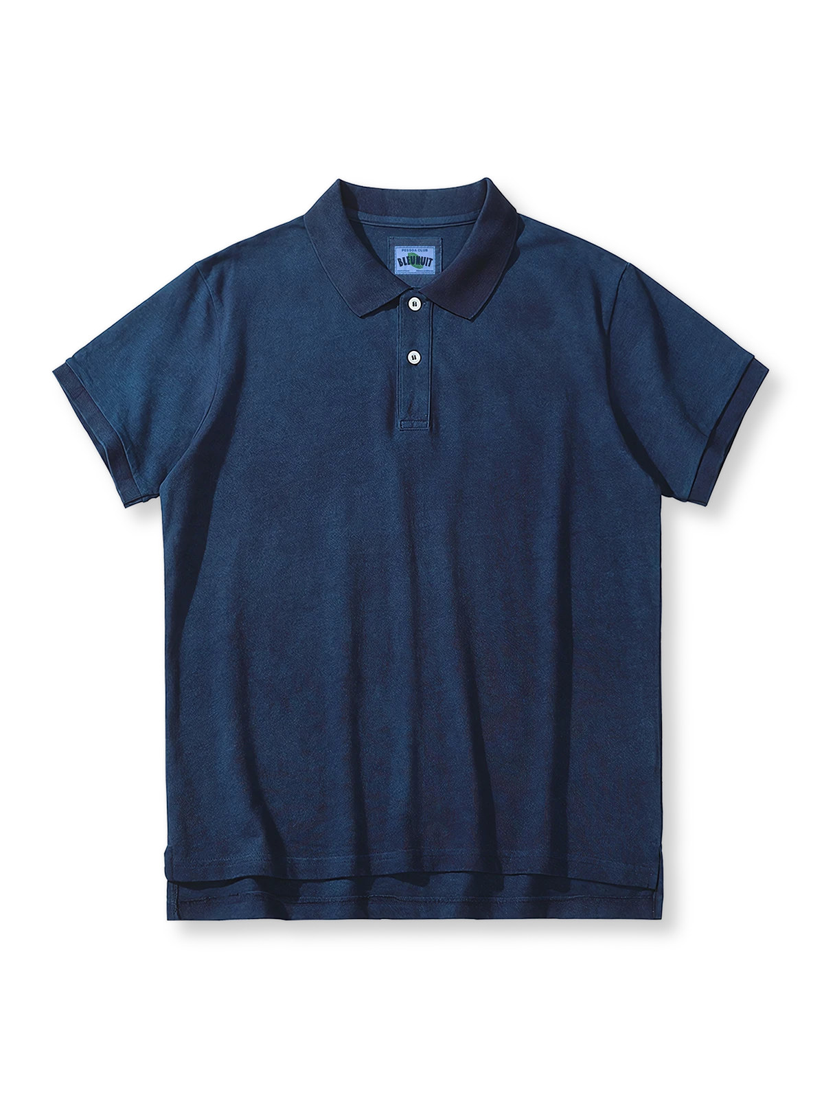 藍染めコットンポロシャツ