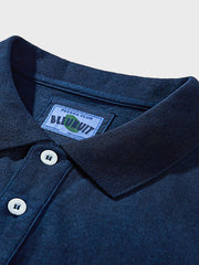 藍染めコットンポロシャツ