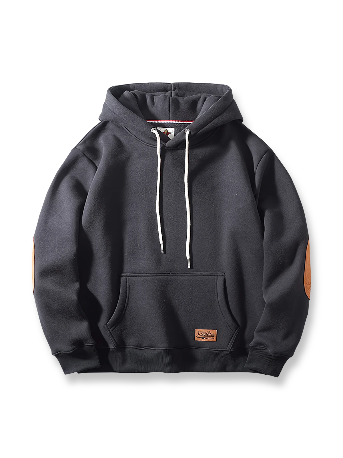 製品画像:
「スエード調パッチデザインとヘビーフリース素材が特徴のパッチワーク パーカーの正面全体展示図。360gの厚手素材が重厚感と快適な着心地を提供し、ルーズフィットのシルエットが動きやすさを実現。」

詳細画像:
「パッチワーク パーカーのディテールクローズアップ。袖部分のスエード調パッチと、360gのヘビーフリース生地の質感を強調。ヴィンテージなディテールと高品質な刺繍が特徴で、視覚的なレイヤード感を演出。」