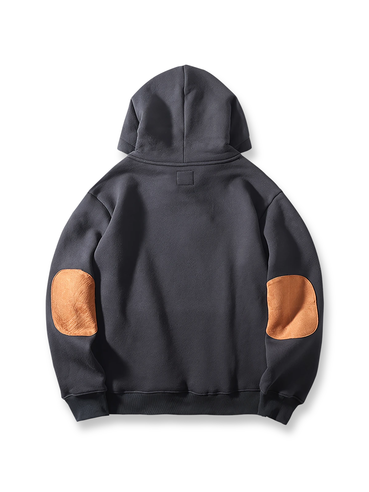 製品画像:
「スエード調パッチデザインとヘビーフリース素材が特徴のパッチワーク パーカーの正面全体展示図。360gの厚手素材が重厚感と快適な着心地を提供し、ルーズフィットのシルエットが動きやすさを実現。」

詳細画像:
「パッチワーク パーカーのディテールクローズアップ。袖部分のスエード調パッチと、360gのヘビーフリース生地の質感を強調。ヴィンテージなディテールと高品質な刺繍が特徴で、視覚的なレイヤード感を演出。」