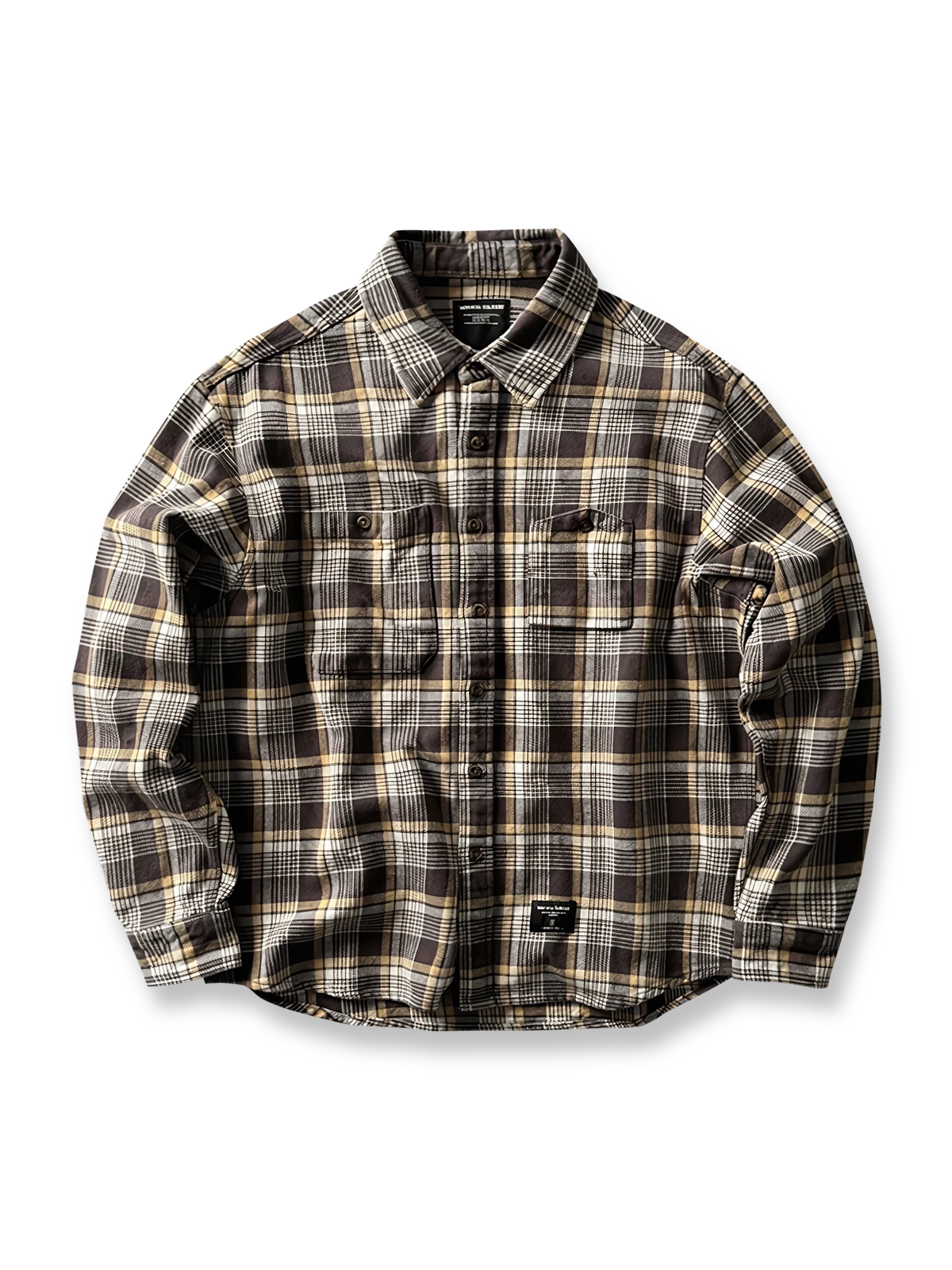 製品画像:
アメカジヴィンテージチェック柄ヘビーウェイトシャツ全体画像、秋冬向けの高い保温性とクラシックデザイン。

詳細画像:
両胸ポケットとチェック柄のディテール、ヴィンテージ感漂うデザイン。