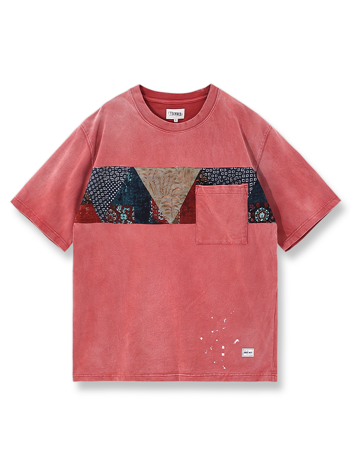 製品画像: スプライス ろうけつ染めウォッシュTシャツの正面展示