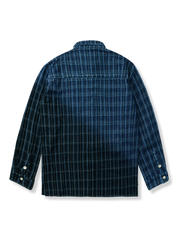 グラデーション ブルー ブラック チェック柄 ジャケット