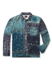 バンダナ　ペイズリー柄デニムジャケット