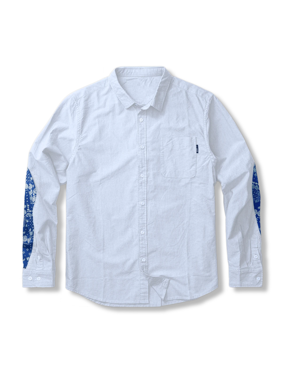 ウォッシュ加工カシューナッツフラワー刺繍オックスフォードシャツ