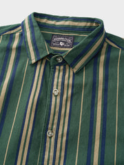 ワイド ストライプ綿 シャツ