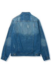 ワイドフィット立襟デニムジャケット