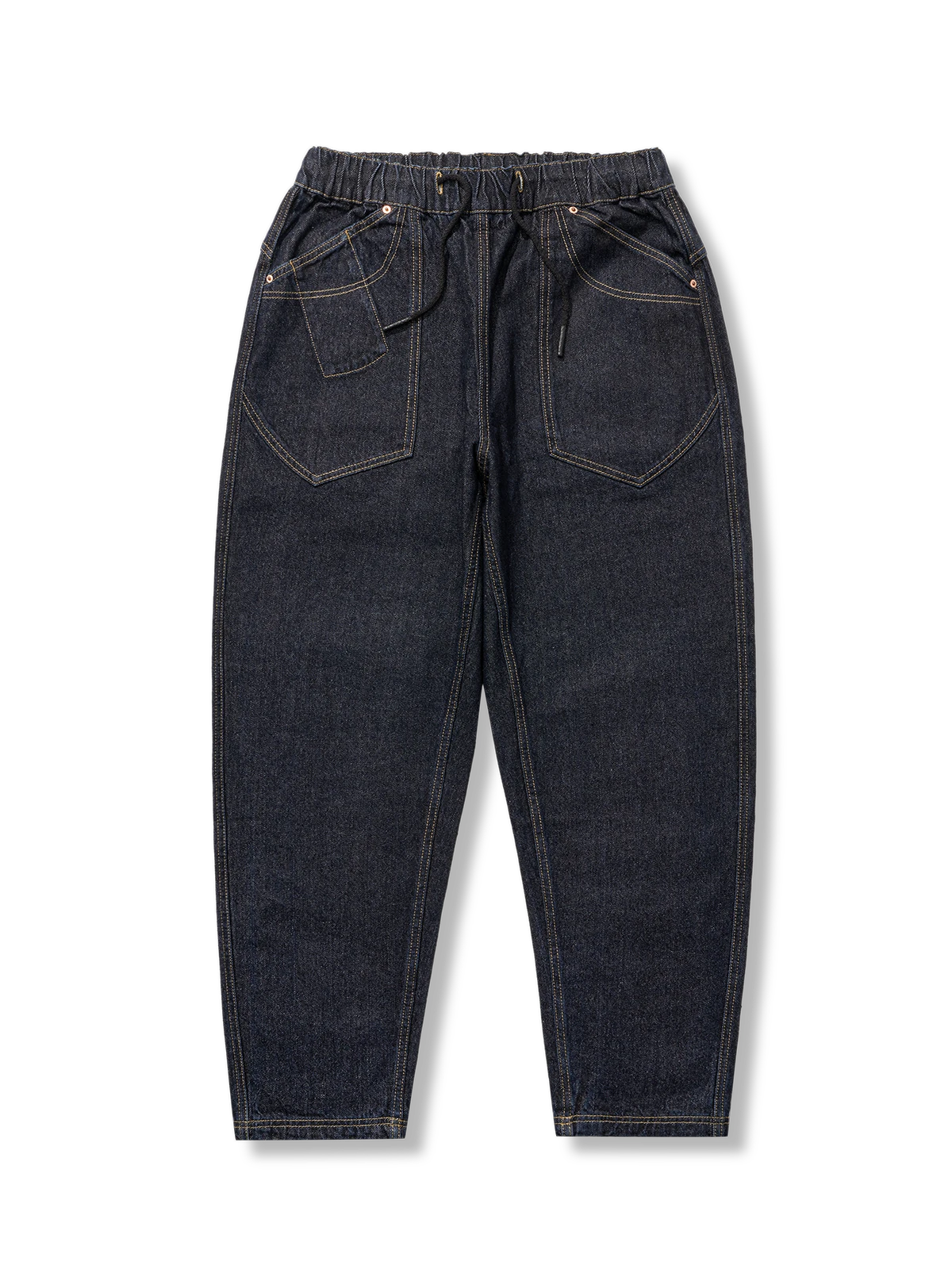 12.8oz 非対称ステッチポケットデニムパンツ