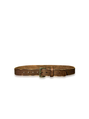 手作り 黄銅バックル　彫刻栃木 レザーベルト