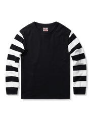 袖ボーダー切替バイカーロンT　ヘビーウェイト