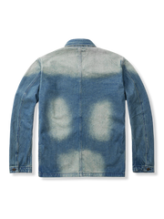 3口ポケット水洗いフレンチワークデニムジャケット