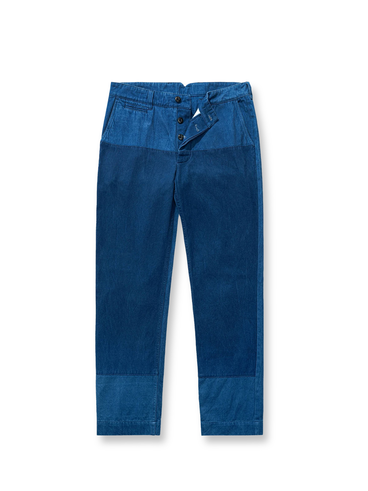 藍染 パッチワークデニムパンツ