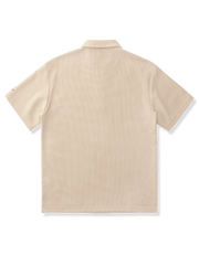 ワッフル ハーフジップ ポロシャツ