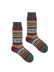3足セット エスニック柄 厚手ソックス#PA