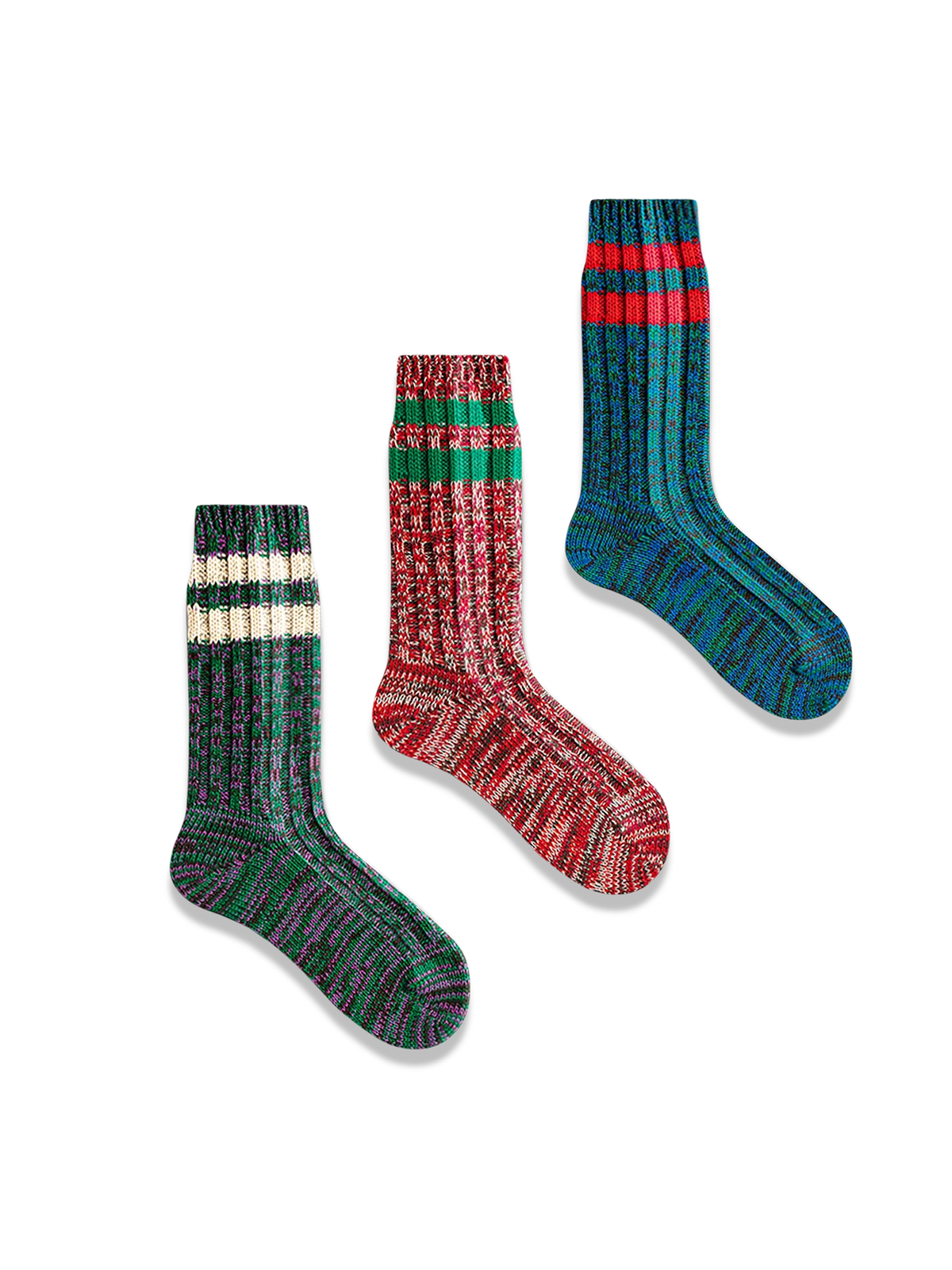 3足セット エスニック柄 厚手ソックス#PM