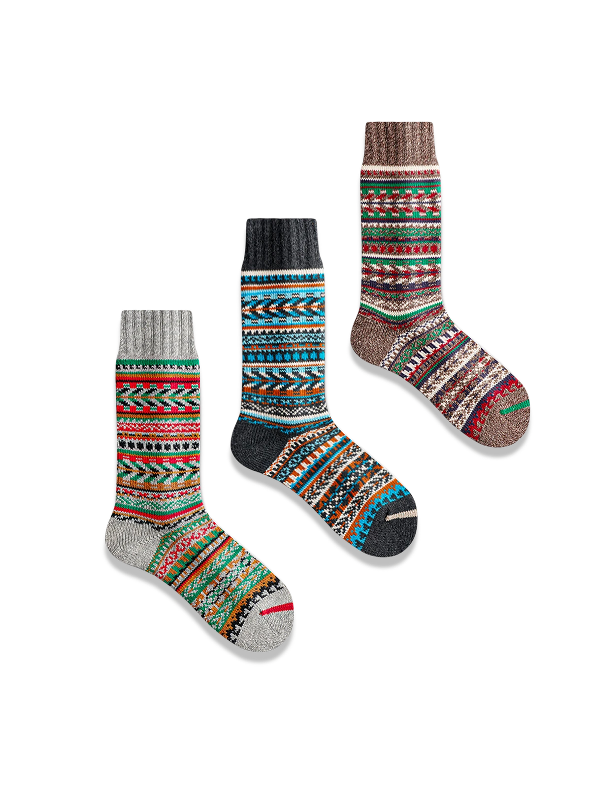 3足セット エスニック柄 厚手ソックス#PN
