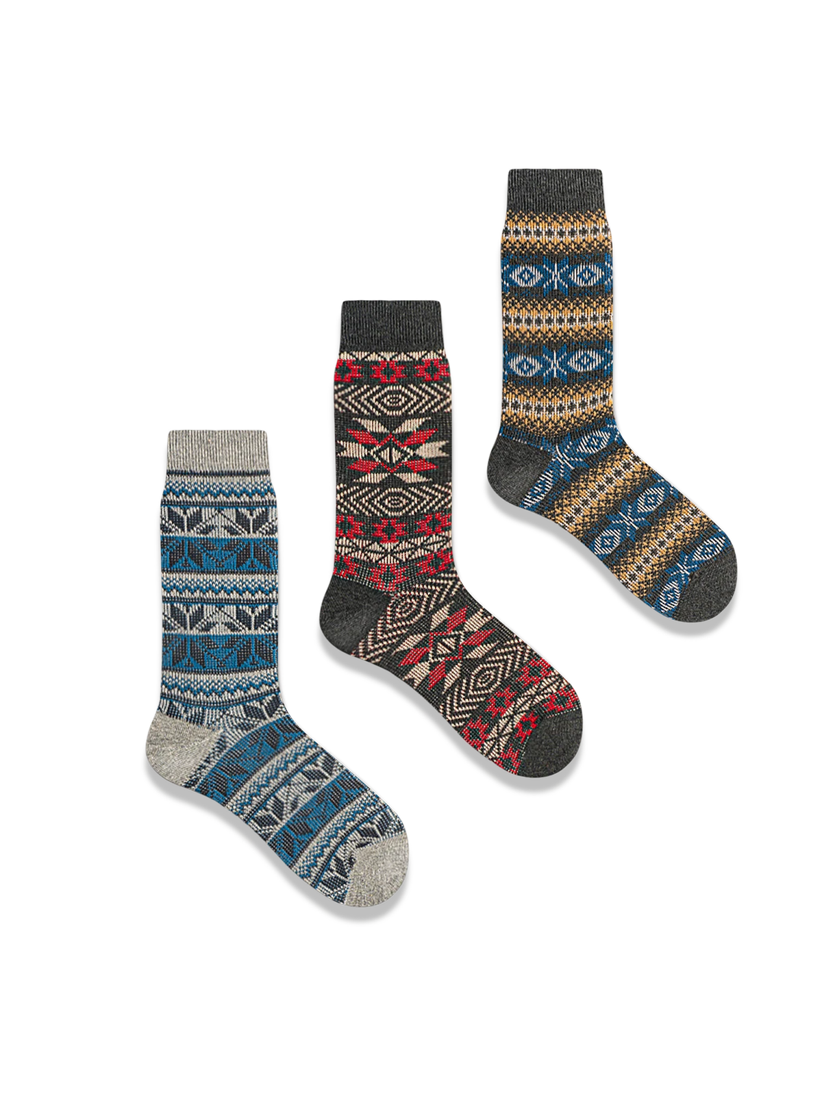 3足セット エスニック柄 厚手ソックス#PO