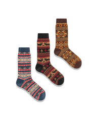 3足セット エスニック柄 厚手ソックス#PP