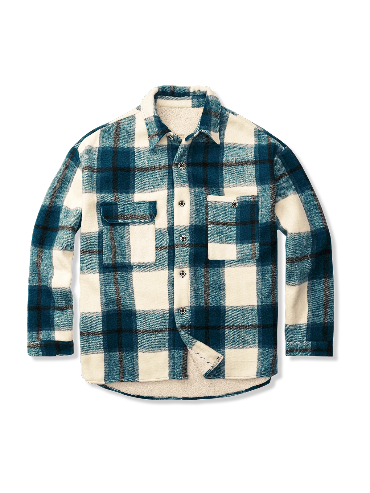 ウール混紡チェック柄 シャツジャケット