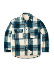 ウール混紡チェック柄 シャツジャケット