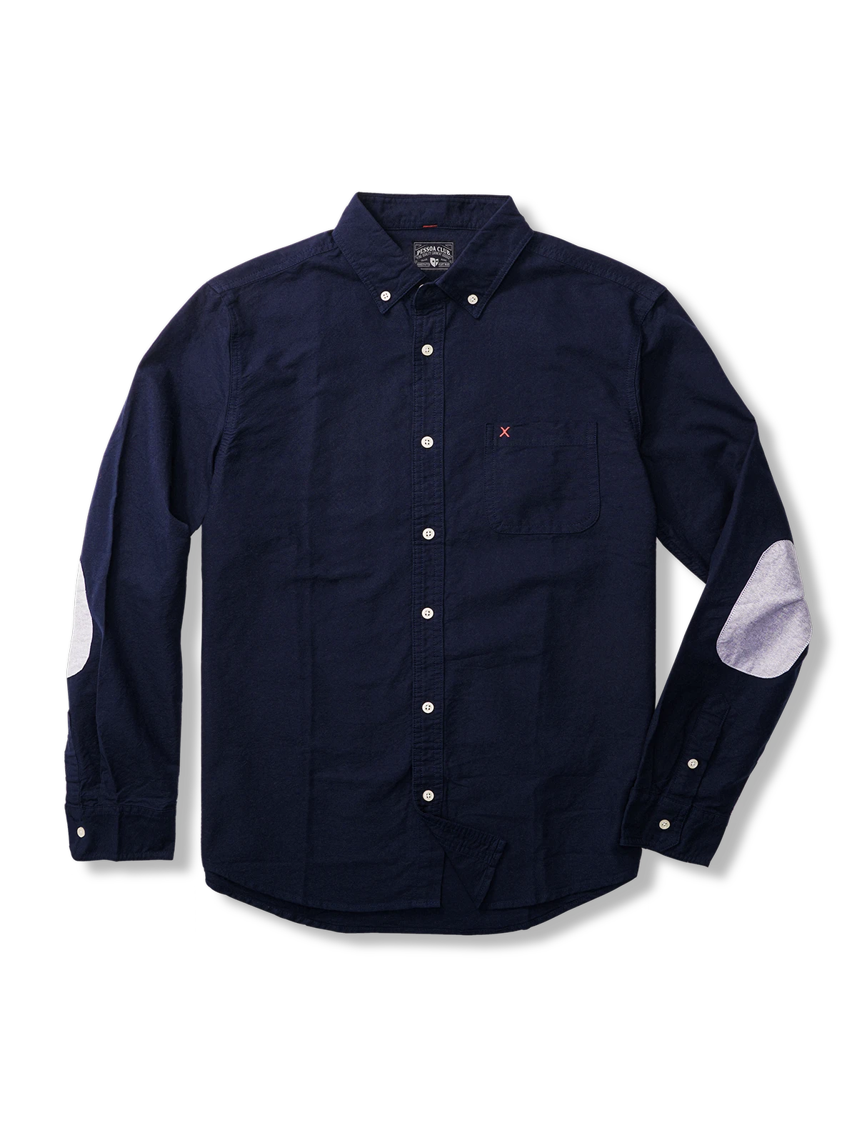 肘パッチ入りボタンダウンシャツ