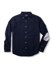 肘パッチ入りボタンダウンシャツ