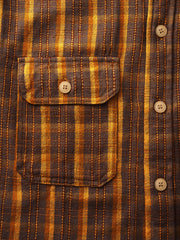 織り 染め 純綿 チェック シャツ