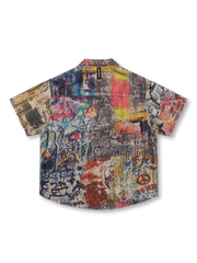 リバーシブルグラフィティ＆チェックシャツ前面全体