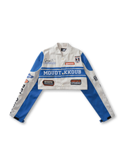 フロントビューのレトロレーシングワークジャケット