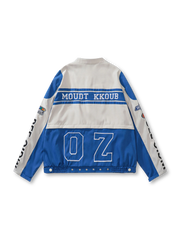 フロントビューのレトロレーシングワークジャケット