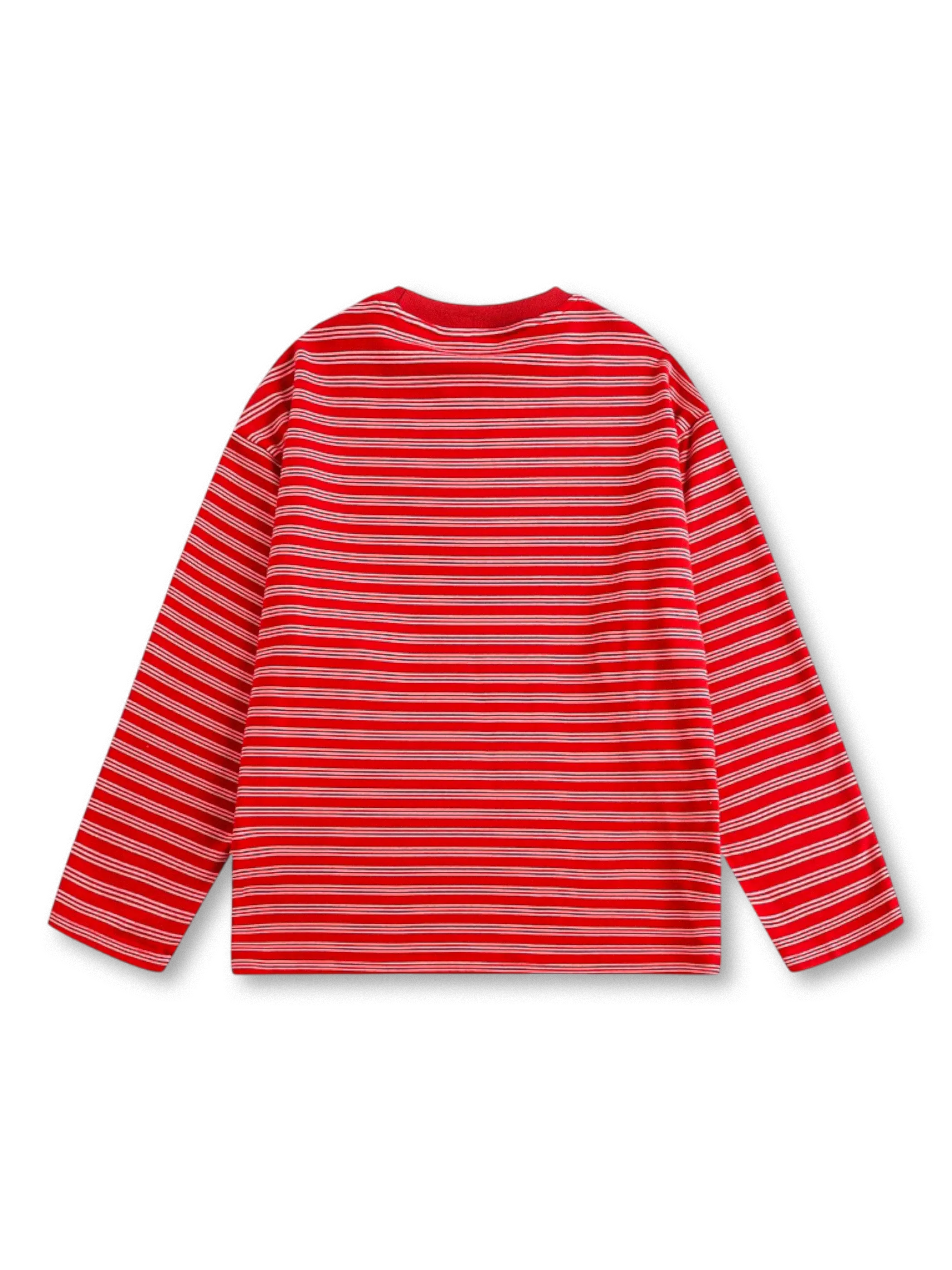 レトロストライプ長袖シャツの全体