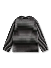 レトロストライプ長袖シャツの全体