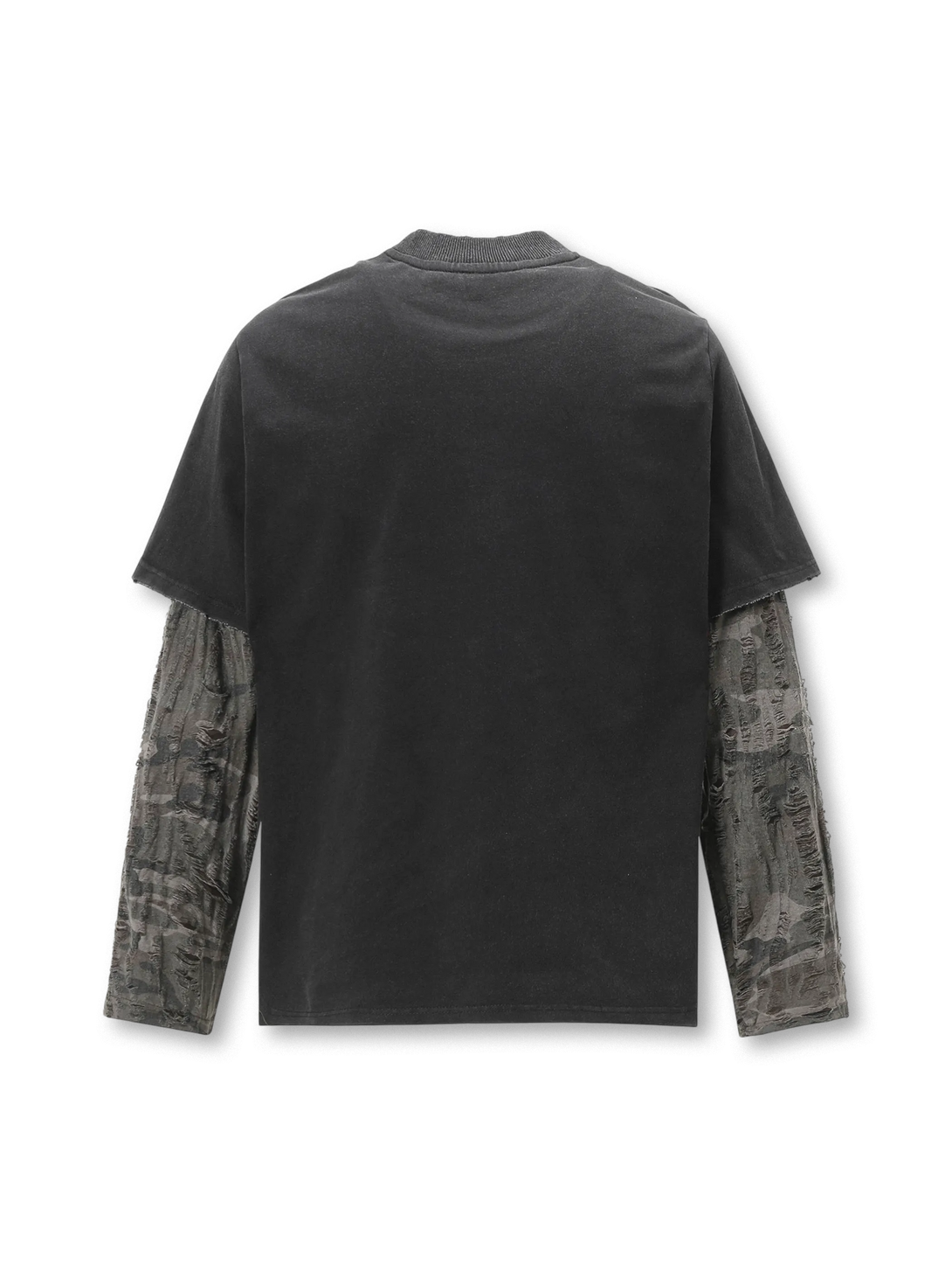 ウォッシュドレイヤードダメージロングTシャツ正面全体
