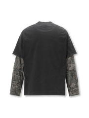 ウォッシュドレイヤードダメージロングTシャツ正面全体
