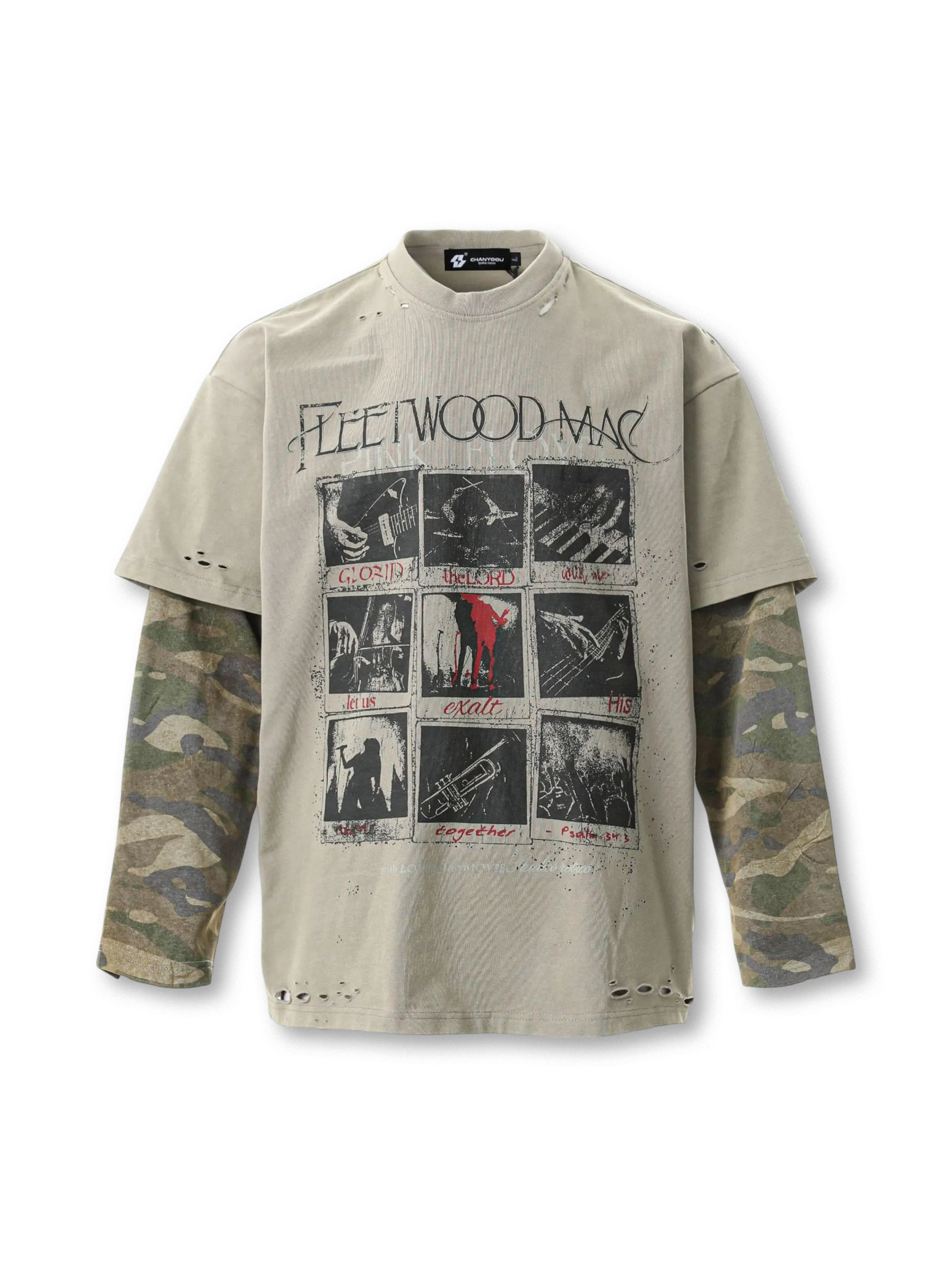 ヴィンテージロックレイヤードTシャツ正面
