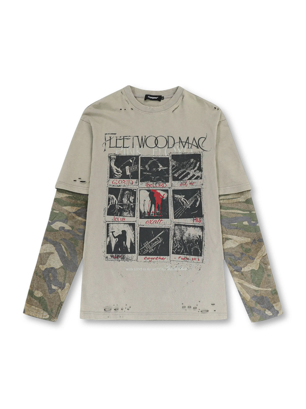 ヴィンテージロックレイヤードTシャツ正面
