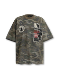 フロント全体のヴィンテージカモフォトプリントTシャツ