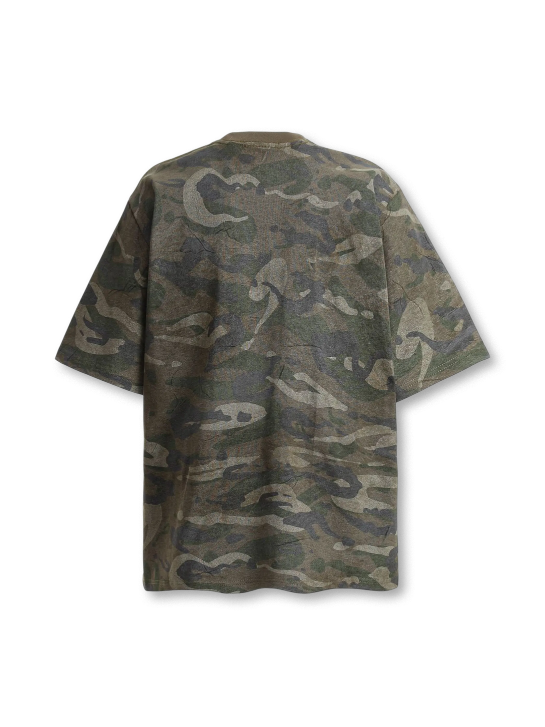 フロント全体のヴィンテージカモフォトプリントTシャツ