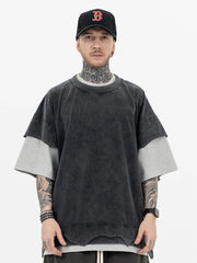 ヴィンテージウォッシュ 300g レイヤードショートスリーブT