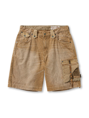 ロープネット付きウォッシュドキャンバスカーゴショーツ

