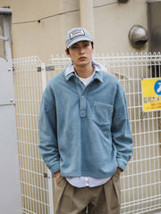 フリース Rugby シャツ 長袖ポロ