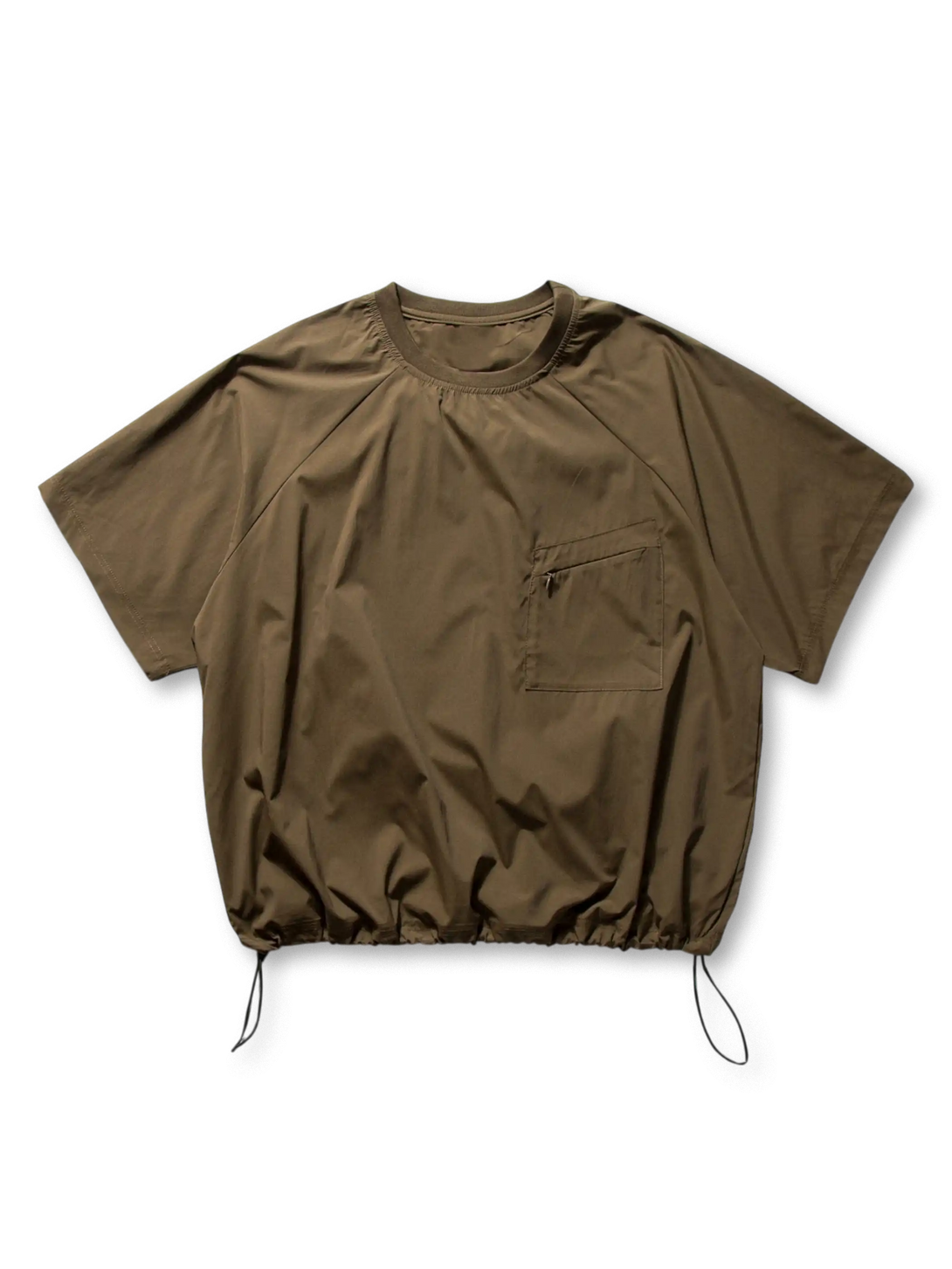 オリーブグリーンのドローストリングTシャツ２色展開