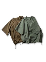 オリーブグリーンのドローストリングTシャツ２色展開